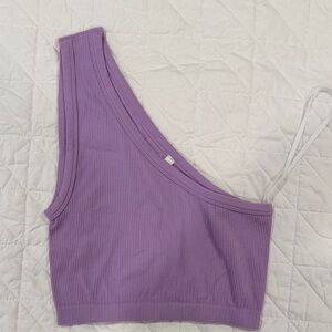 SUNDAY BEST Lavender Ribbed Top